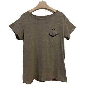 Markaware T-Shirt Smiley Face Pocket Gray Size Small 1 RARE